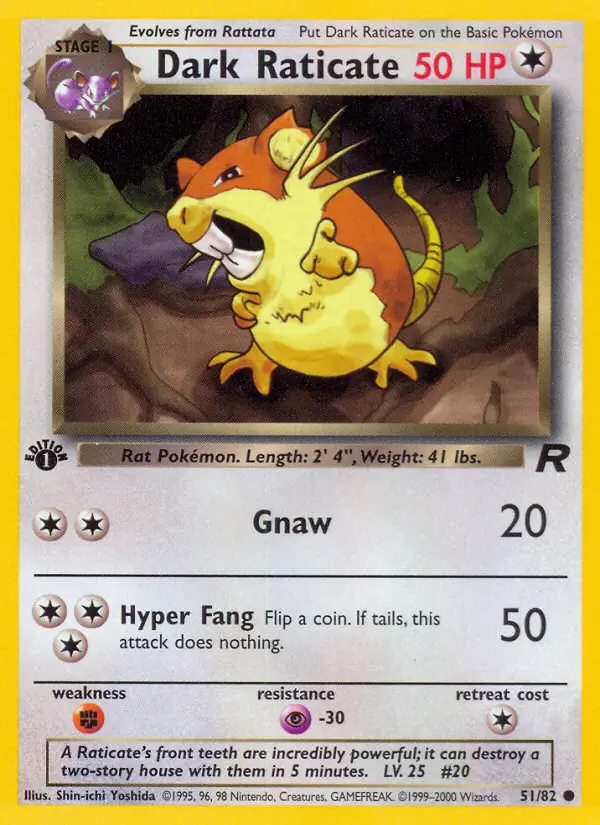 Dark Raticate Team Rocket 51/82 Common