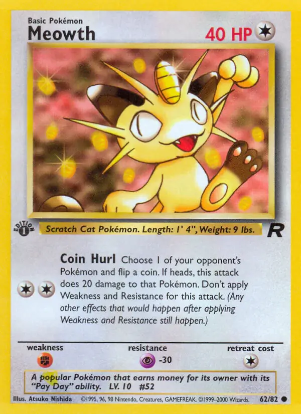 Meowth Team Rocket 62/82 Common