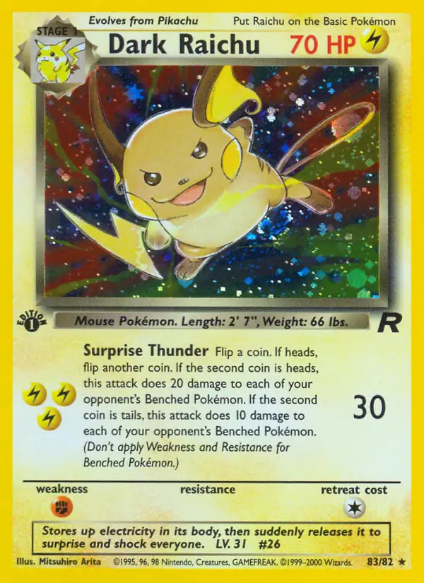 Dark Raichu Team Rocket 83/82 Rare Holo