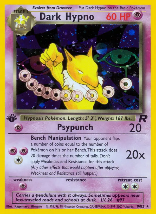 Dark Hypno Team Rocket 9/82 Rare Holo