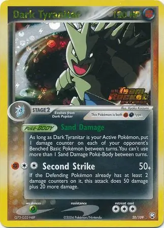 20/109 Dark Tyranitar TRR Rare Reverse Holo