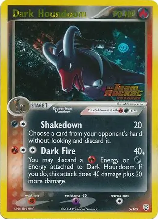 5/109 Dark Houndoom TRR Rare Holo Reverse Holo