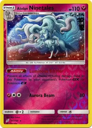 111/181 Alolan Ninetales TEU Rare Holo Reverse Holo