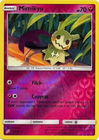 112/181 Mimikyu TEU Rare Reverse Holo