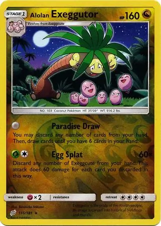 115/181 Alolan Exeggutor TEU Rare Reverse Holo