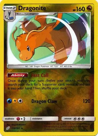 119/181 Dragonite TEU Rare Holo Reverse Holo