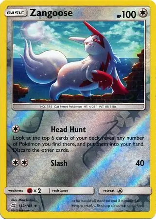 132/181 Zangoose TEU Rare Holo Reverse Holo