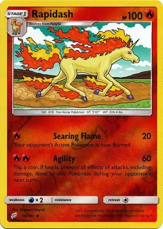 18/181 Rapidash TEU Uncommon Reverse Holo