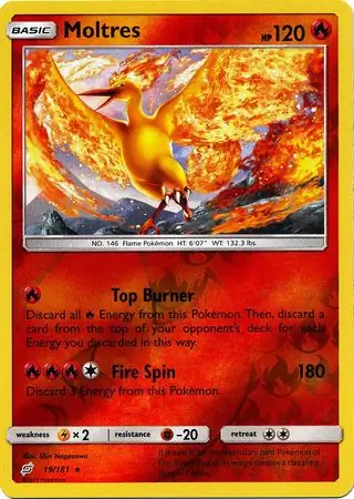 19/181 Moltres TEU Rare Holo Reverse Holo