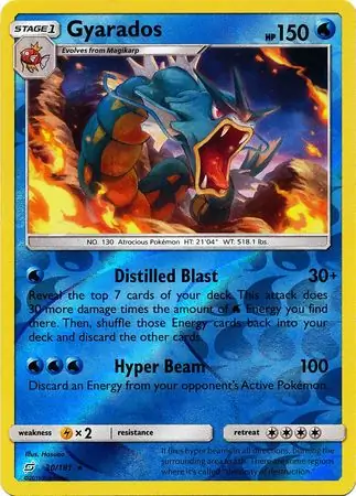 30/181 Gyarados TEU Rare Holo Reverse Holo