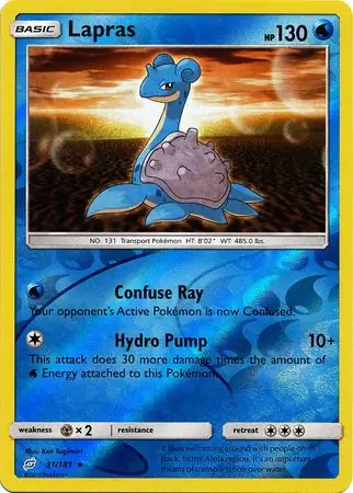 31/181 Lapras TEU Rare Reverse Holo