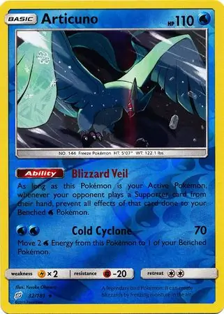 32/181 Articuno TEU Rare Holo Reverse Holo