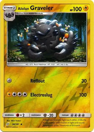 36/181 Alolan Graveler TEU Uncommon Reverse Holo