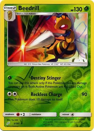 5/181 Beedrill TEU Rare Reverse Holo