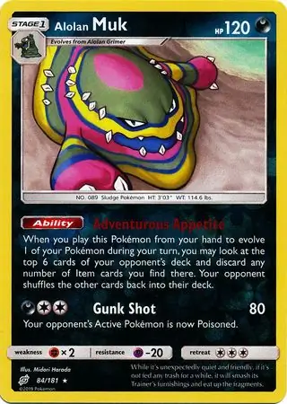 84/181 Alolan Muk TEU Rare Reverse Holo