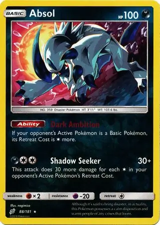 88/181 Absol TEU Rare Holo Reverse Holo