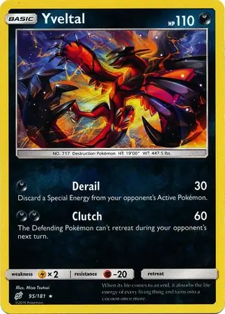 95/181 Yveltal TEU Rare Holo Reverse Holo