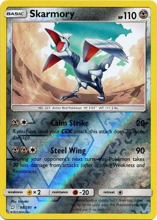 98/181 Skarmory TEU Rare Reverse Holo
