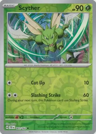 001/162 Scyther TEF Common Reverse Holo