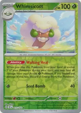 015/162 Whimsicott TEF Rare Reverse Holo