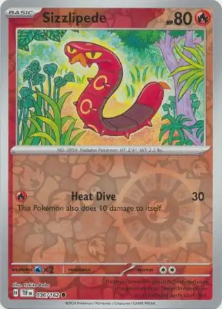 036/162 Sizzlipede TEF Common Reverse Holo