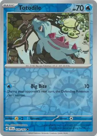 Totodile Temporal Forces 039/162 Common Reverse Holo