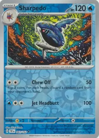 043/162 Sharpedo TEF Uncommon Reverse Holo