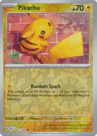 051/162 Pikachu TEF Common Reverse Holo