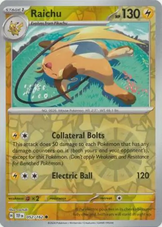 052/162 Raichu TEF Common Reverse Holo
