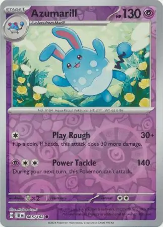 Azumarill Temporal Forces 065/162 Common Reverse Holo