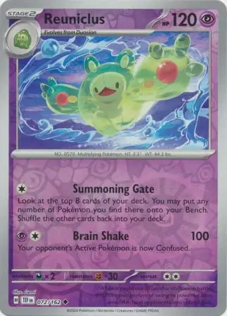 072/162 Reuniclus TEF Uncommon Reverse Holo