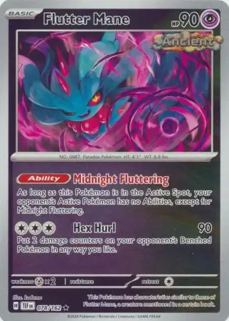078/162 Flutter Mane TEF Rare Reverse Holo