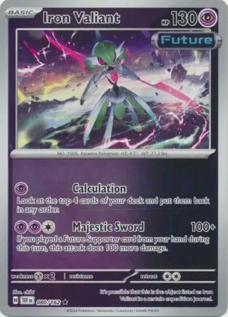 080/162 Iron Valiant TEF Rare Reverse Holo