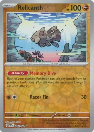 084/162 Relicanth TEF Rare Reverse Holo