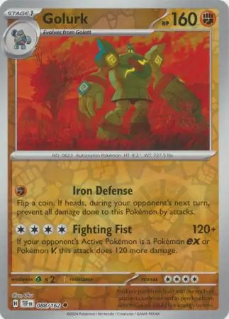 Golurk Temporal Forces 088/162 Uncommon Reverse Holo