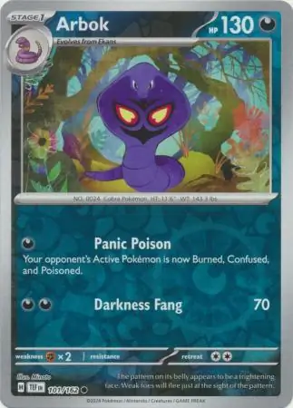 Arbok Temporal Forces 101/162 Common Reverse Holo
