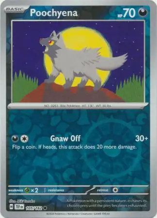 Poochyena Temporal Forces 105/162 Common Reverse Holo