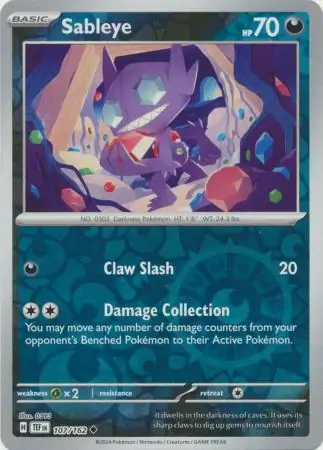 107/162 Sableye TEF Uncommon Reverse Holo