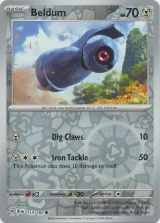 113/162 Beldum TEF Common Reverse Holo