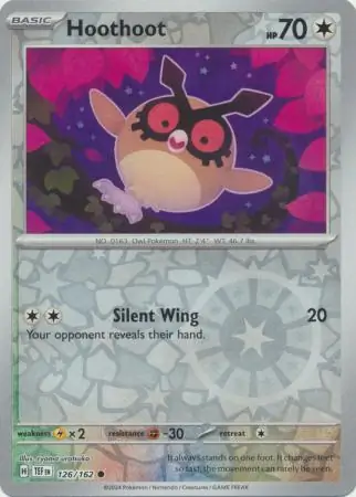 126/162 Hoothoot TEF Common Reverse Holo