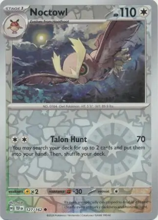 Noctowl Temporal Forces 127/162 Common Reverse Holo