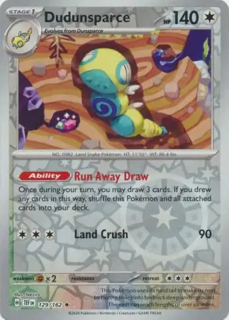129/162 Dudunsparce TEF Rare Reverse Holo