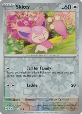 130/162 Skitty TEF Common Reverse Holo