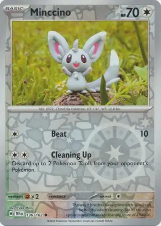 136/162 Minccino TEF Common Reverse Holo