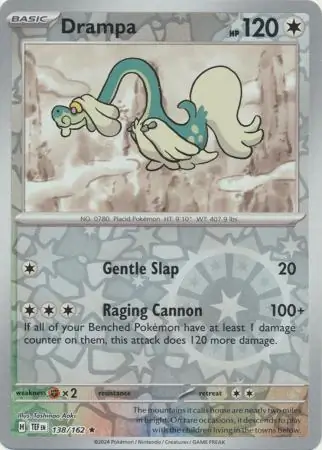 138/162 Drampa TEF Rare Reverse Holo