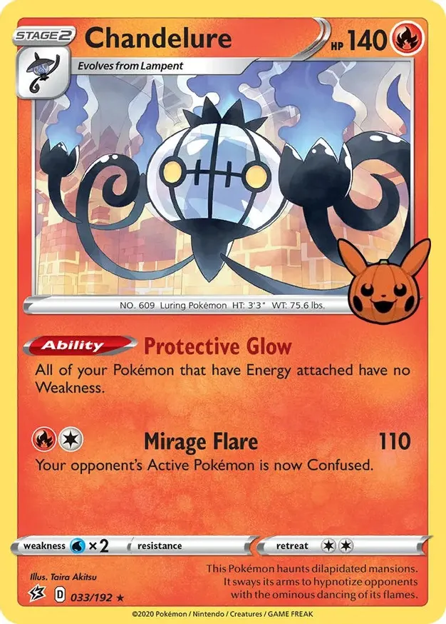 Chandelure Trick or Trade 2022 033/192 Rare Holo