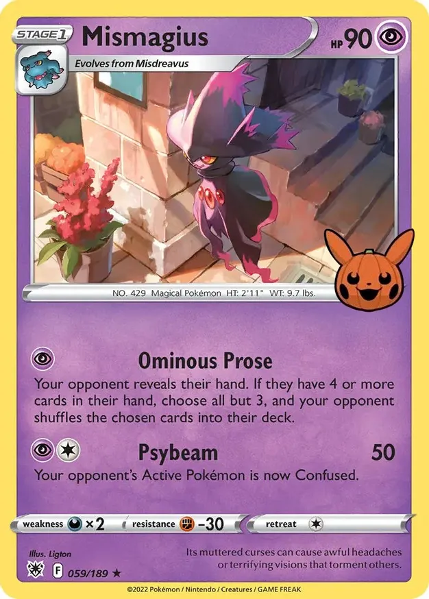 Mismagius Trick or Trade 2022 059/189 Rare Holo