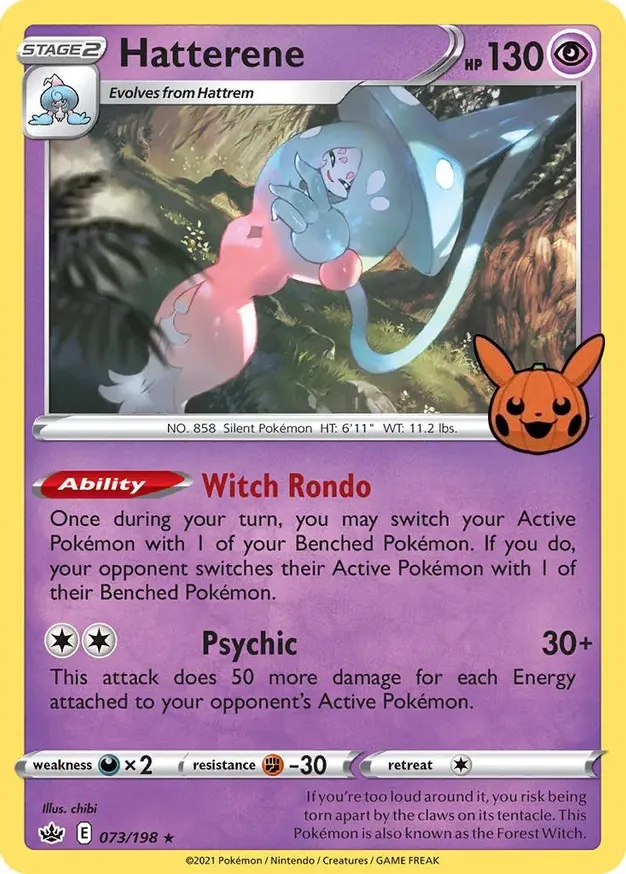 Hatterene Trick or Trade 2022 073/198 Rare Holo