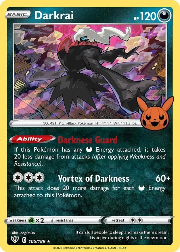 Darkrai Trick or Trade 2022 105/189 Rare Holo