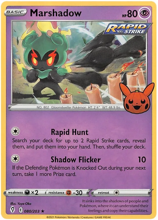 Marshadow Trick or Trade 2023 080/203 Rare Holo